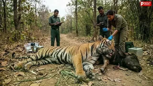 टाइगर रिजर्व में संदिग्ध हालात में नर बाघ की मौत, जहर देने की आशंका; पोस्टमार्टम रिपोर्ट का इंतजार