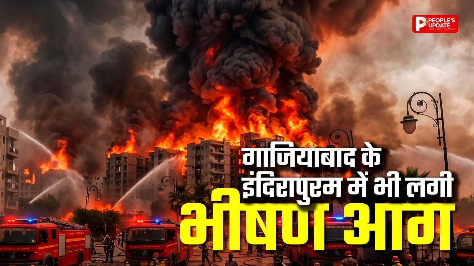 इंदिरापुरम में झोपड़ियों में लगी भीषण आग, बुझाने में लगीं फायर ब्रिगेड की गाड़ियां, इलाके में अफरा-तफरी
