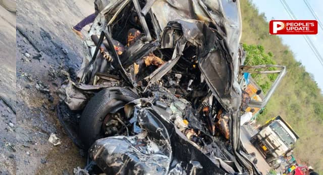 स्कॉर्पियो में लगी भीषण आग, दो लोगों की जलकर मौत; निकलने का नहीं मिला मौका
