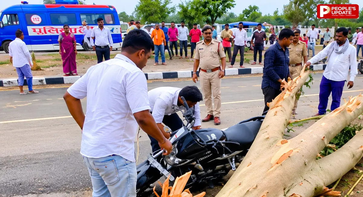 चलती बाइक पर गिरा सीसम का पेड़, दो की मौत; दो गंभीर घायल, अस्पताल में इलाज जारी