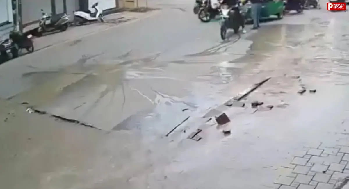 इंदौर: 40 करोड़ की सड़क धंसी, गोराकुंड में पानी की पाइपलाइन फूटी