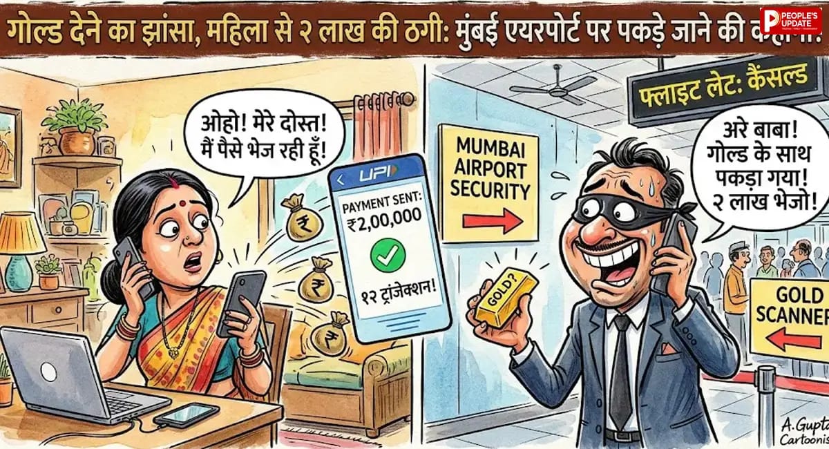सोना देने का लालच देकर महिला से 2 लाख की ठगी, 12 ट्रांजेक्शन में खाते से निकले रुपये