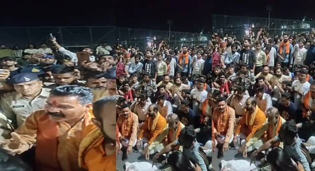 नवरात्रि के दौरान गौ हत्या पर हिंदू संगठनों का प्रदर्शन, कड़ी कार्रवाई की मांग