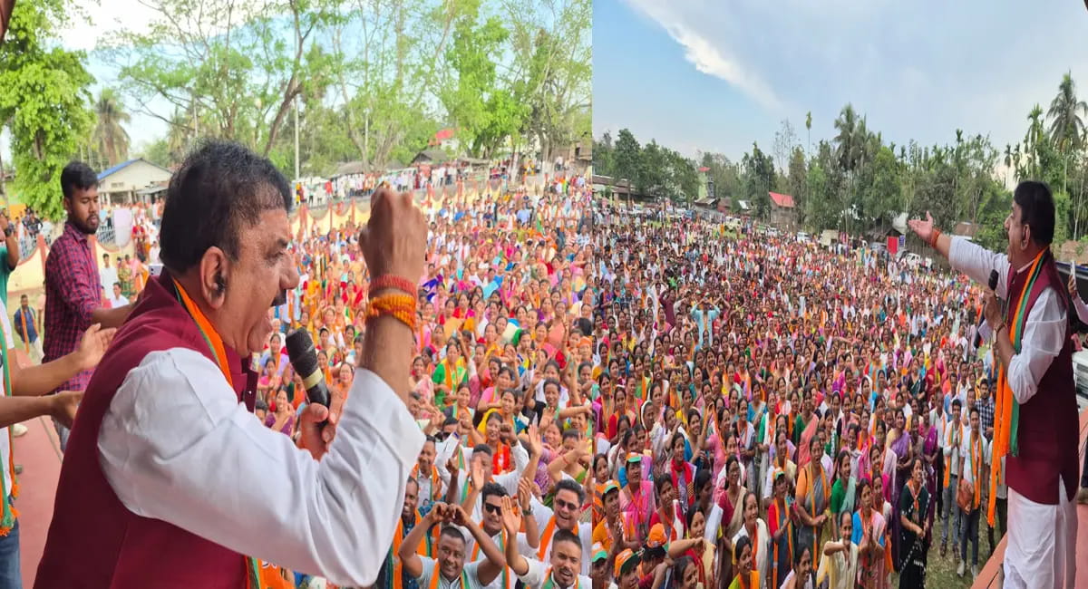गोलाघाट में सांसद आलोक शर्मा के नेतृत्व में BJP का दमदार शक्ति प्रदर्शन, विजय संकल्प रैली में उमड़ा भारी जनसैलाब