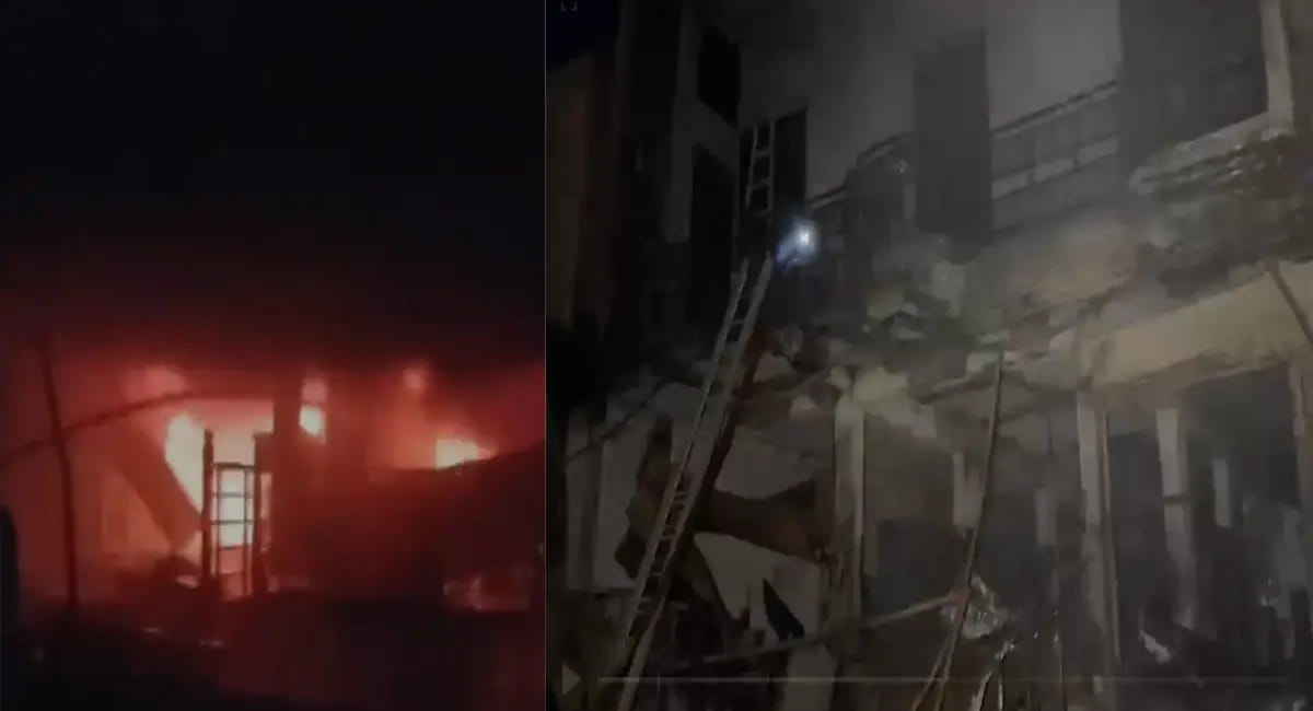 तीन मंजिला मकान जलकर खाक, नींद में ही महिला की मौत; 80 लाख से ज्यादा का नुकसान