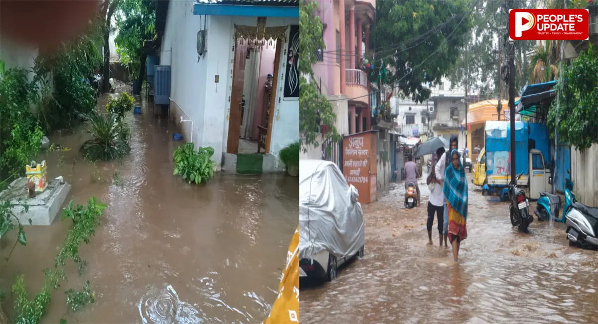छिंदवाड़ा के कई वार्डों में घर, दुकान और मंदिरों में घुसा पानी
