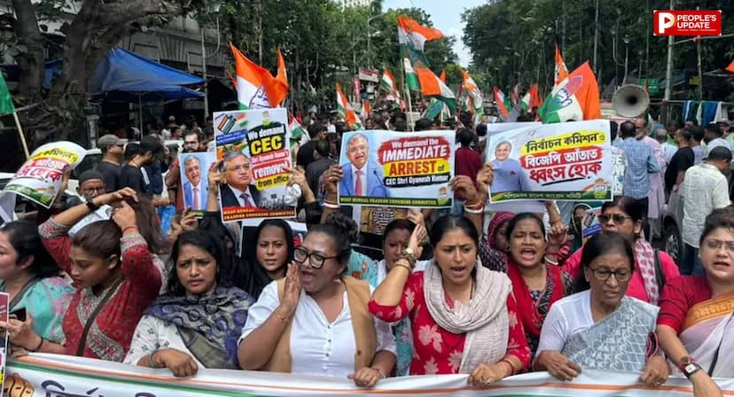 बंगाल में कांग्रेस का EC के खिलाफ प्रदर्शन, ज्ञानेश कुमार की गिरफ्तारी की मांग