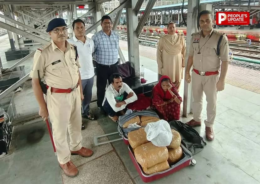 पति-पत्नी की गांजा तस्करी का रेलवे कनेक्शन बेनकाब, बिलासपुर स्टेशन पर 21 किलो माल के साथ गिरफ्तारी