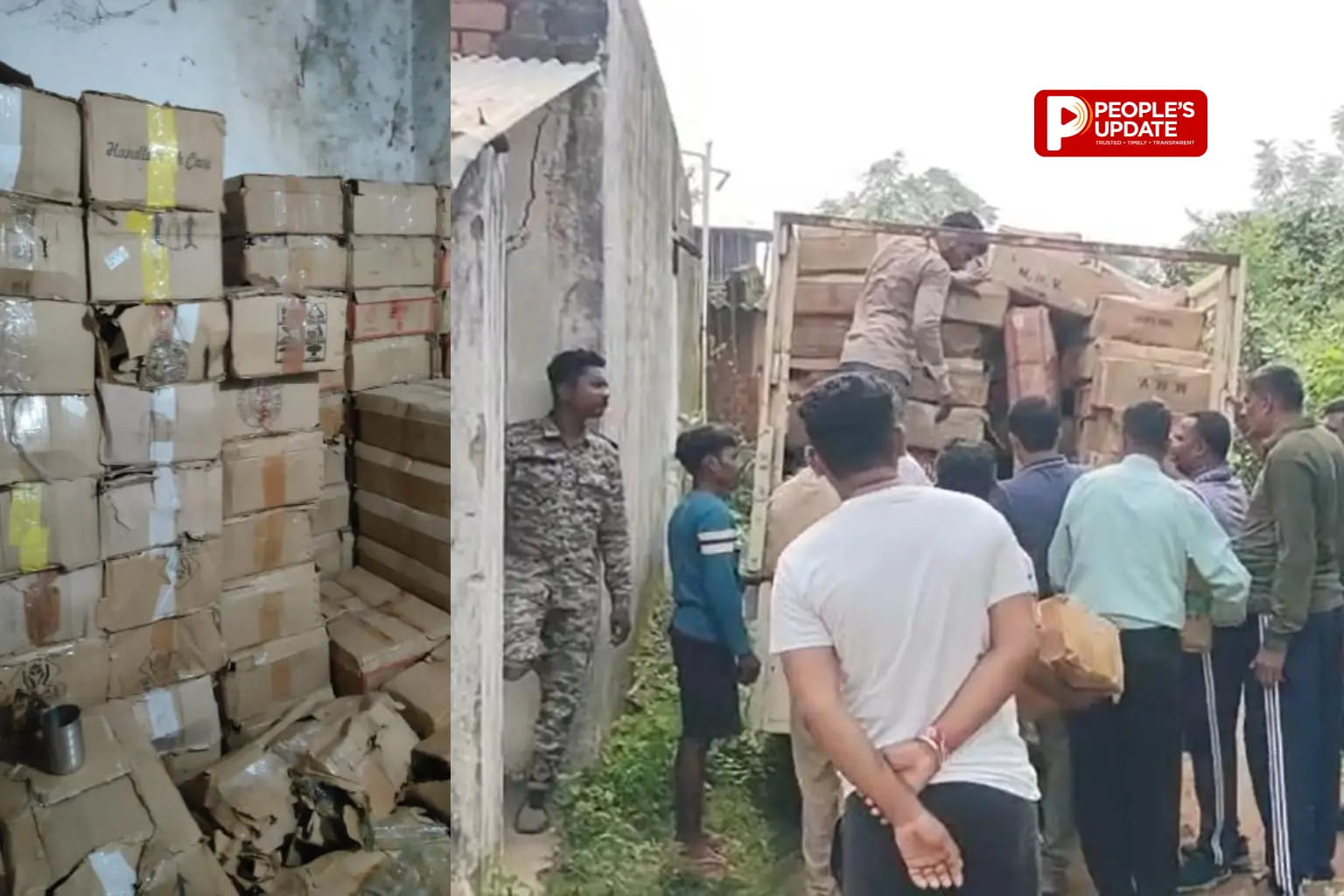 खाली घर में अवैध शराब का बड़ा खेल,4,409 बोतलें,3,380 ढक्कन और हजारों होलोग्राम बरामद