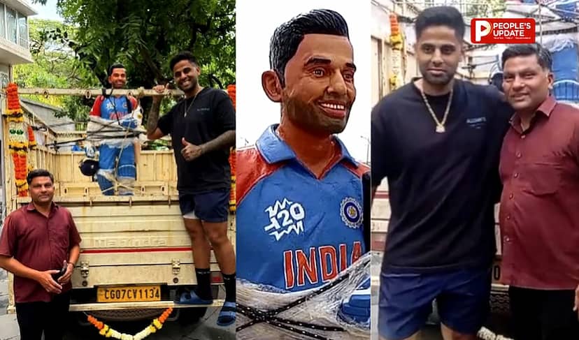 2 लाख की मूर्ति लेकर 1100 KM दूर मुंबई पहुंचा छत्तीसगढ़ का फैन, SKY को दिया ऐसा बर्थडे गिफ्ट।