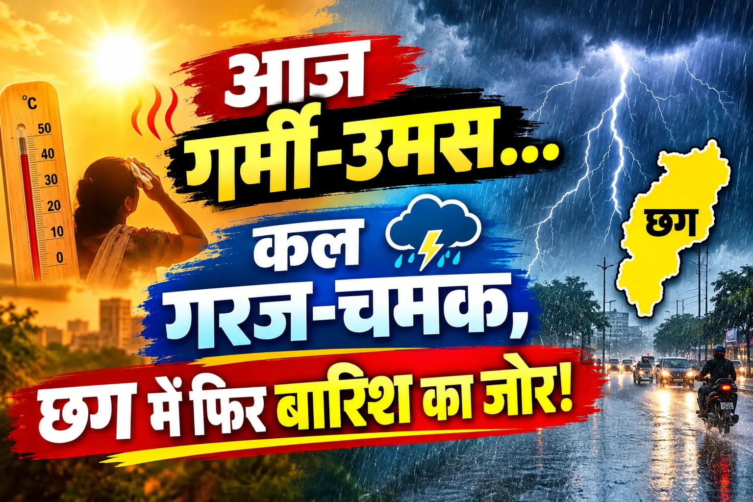 छत्तीसगढ़ में फिर बदलेगा मौसम का मिजाज,19 सितंबर से गरज-चमक, 20 से भारी बारिश का अलर्ट