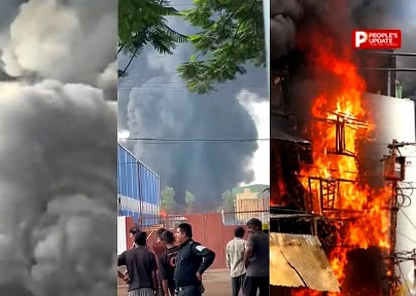 भिलाई की केमिकल फैक्ट्री में भीषण आग, धमाकों से दहला इलाका,50 से ज्यादा ड्रम और 2 टैंकर जलकर खाक