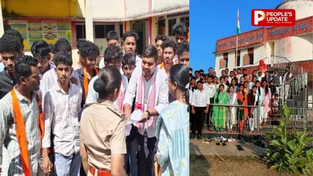 गरियाबंद में ABVP का हल्लाबोल, देवभोग कॉलेज का घेराव,10 मांगों पर अड़े विद्यार्थी