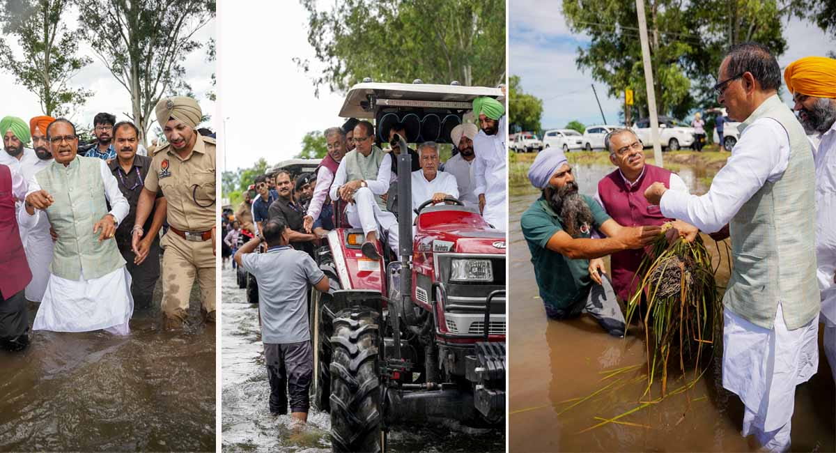 पंजाब में बाढ़ से तबाही, केंद्रीय कृषि मंत्री शिवराज सिंह चौहान ने किया प्रभावित इलाकों का दौरा