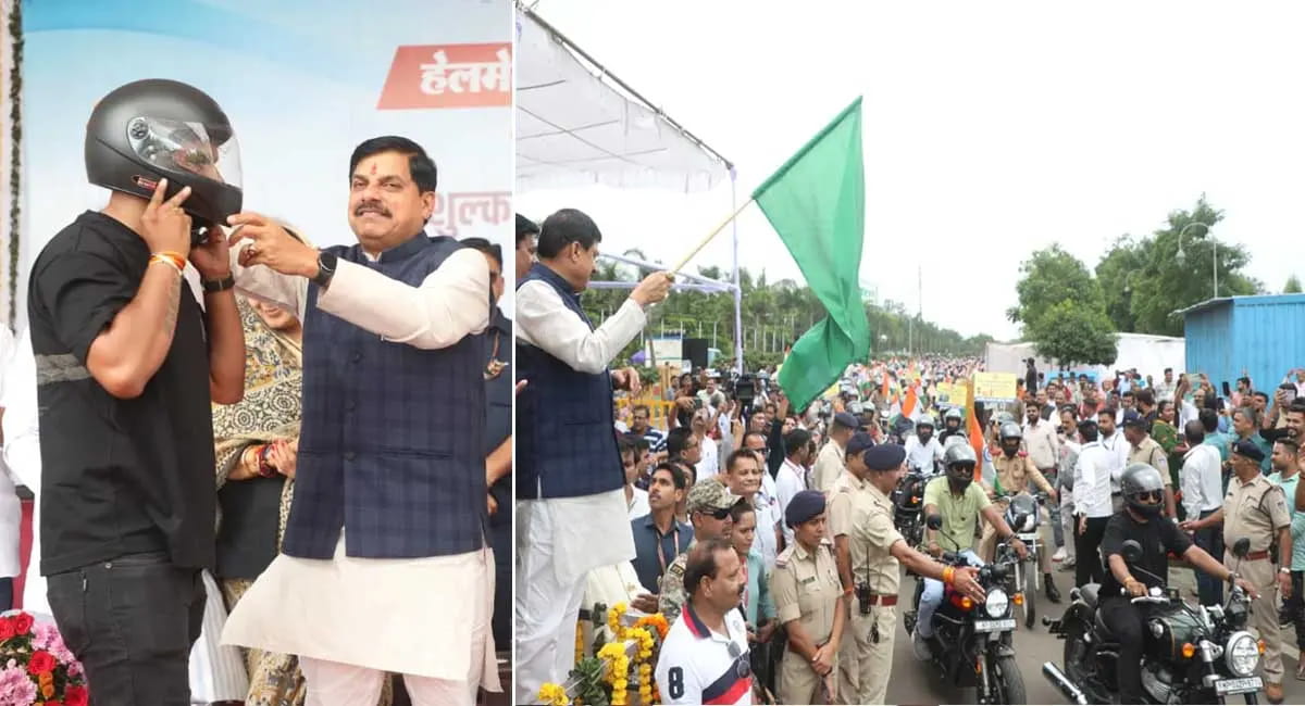 सड़क सुरक्षा को बढ़ावा देने CM ने किया निःशुल्क हेलमेट वितरण, बोले- जिम्मेदार बनें, लापरवाही न करें