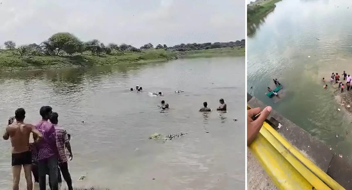 ट्रैक्टर-ट्रॉली चंबल नदी में गिरी, 2 बच्चों की मौत, 1 लापता; देवी प्रतिमा विसर्जन के दौरान हादसा