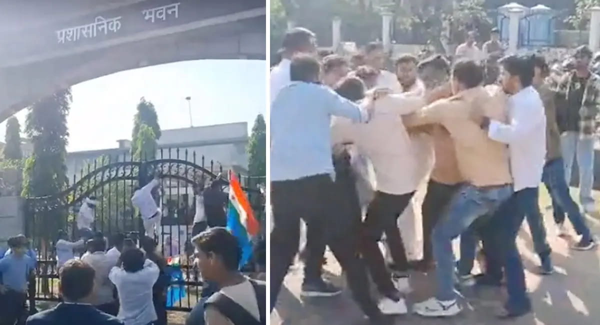 हरिसिंह गौर यूनिवर्सिटी में NSUI का हंगामा, छात्र संघ चुनाव की मांग पर पुलिस से झड़प