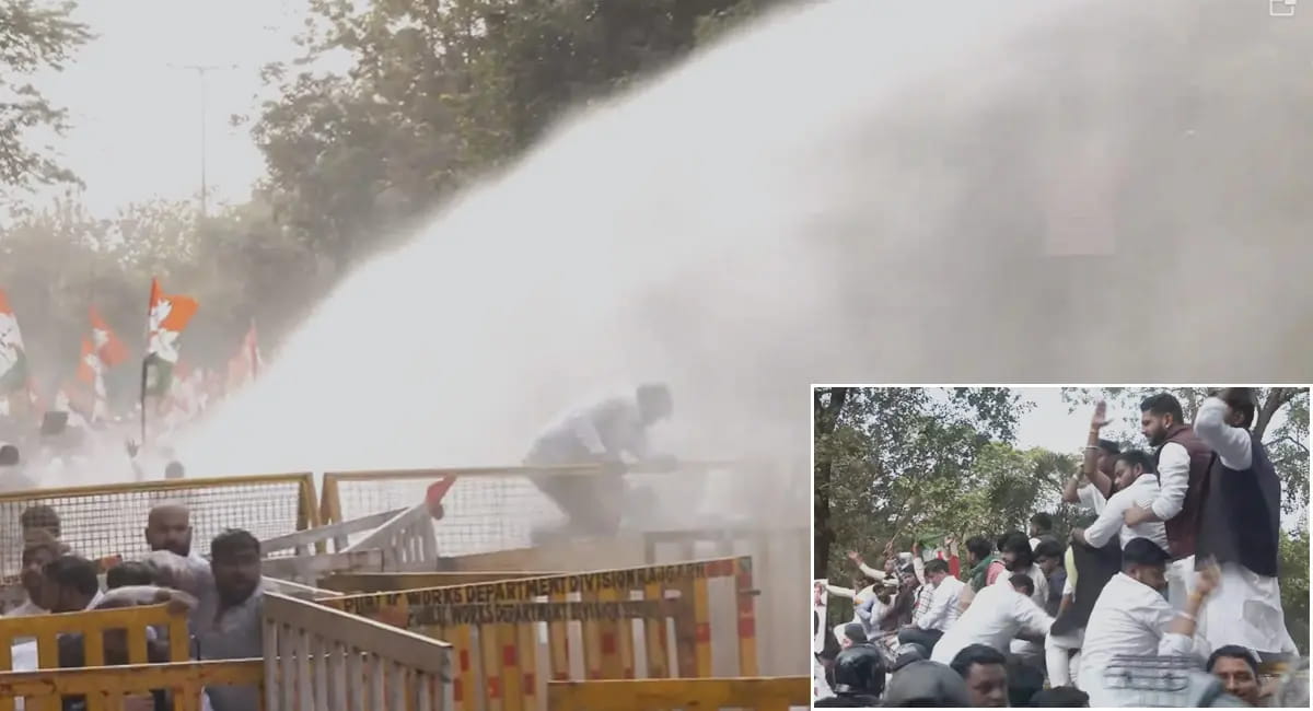 CEO ऑफिस का घेराव करने निकले कार्यकर्ताओं की पुलिस से झड़प, वॉटर कैनन से खदेड़ा