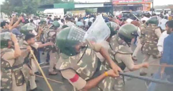 देवास में करणी सेना के कार्यकर्ताओं पर लाठीचार्ज, हरदा में हुई कार्रवाई के विरोध में इंदौर-भोपाल हाईवे जाम, पुलिस ने बल प्रयोग कर किया तितर-बितर