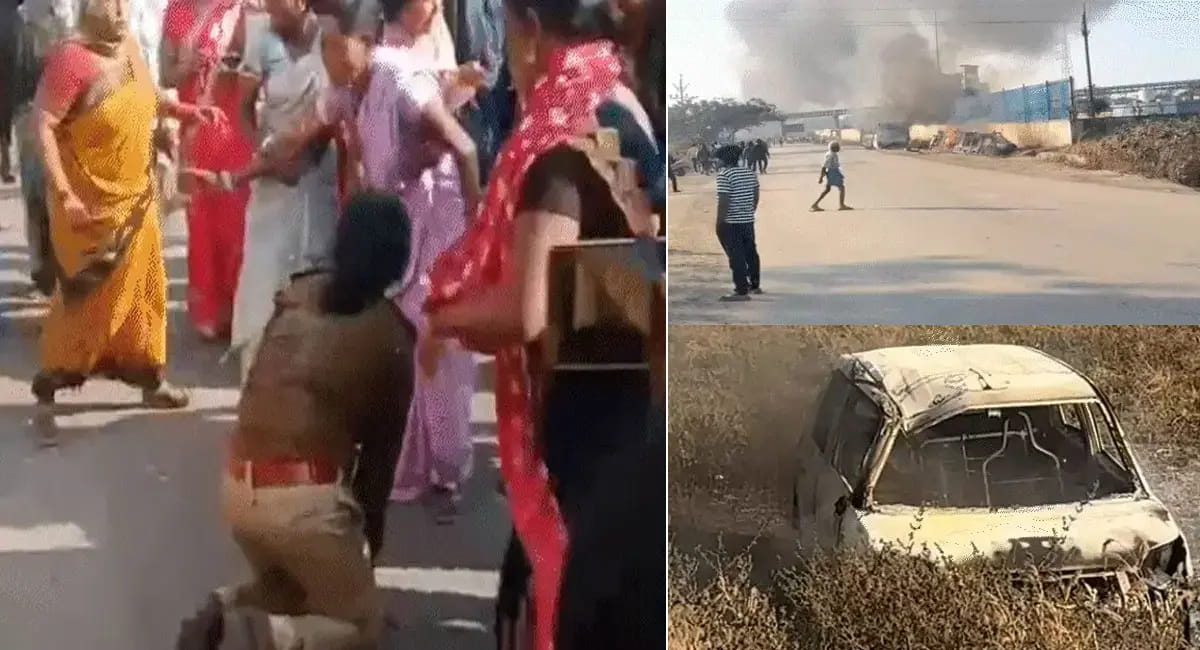 महिला TI को पीटा, JPL कोयला खदान के विरोध में उग्र हुए ग्रामीण, धरने पर बैठे
