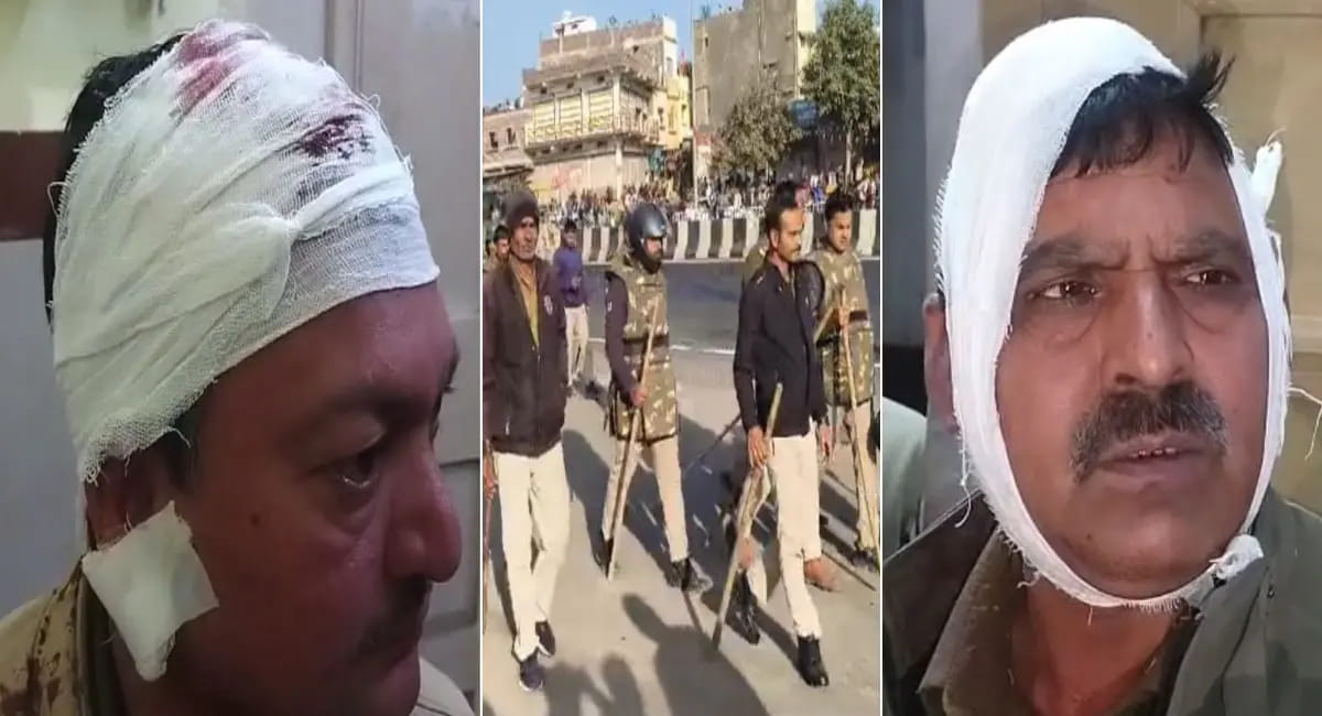 NH-46 पर पुलिस को दौड़ा-दौड़ा कर पीटा, पथराव और लाठीचार्ज; आंखों में झोंकी मिर्ची