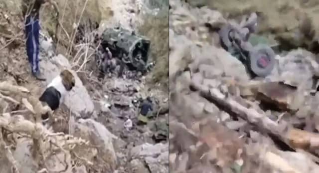 सेना की गाड़ी खाई में गिरी, 10 जवान की मौत, कई घायल