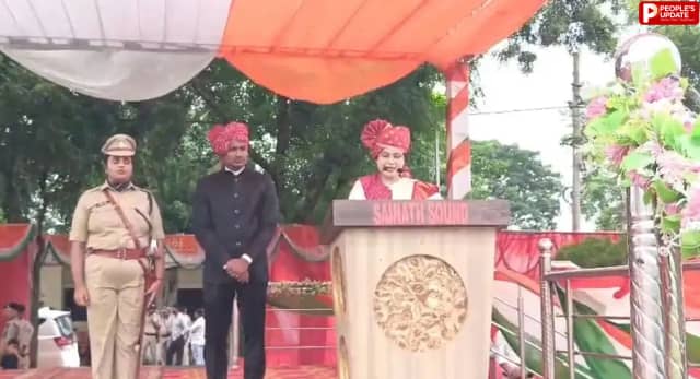 सीहोर में शान से लहराया तिरंगा, प्रभारी मंत्री कृष्णा गौर ने ली परेड की सलामी