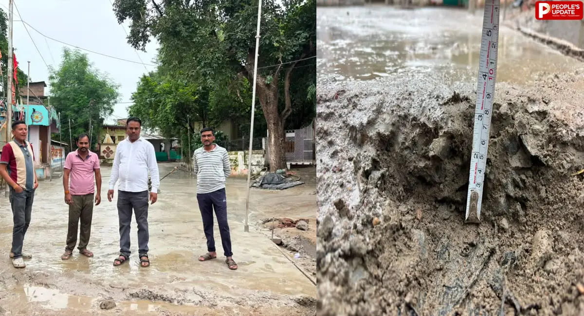 सोहागपुर में CC रोड निर्माण की गुणवत्ता पर सवाल, पार्षद ने जांच तक काम रोकने की मांग
