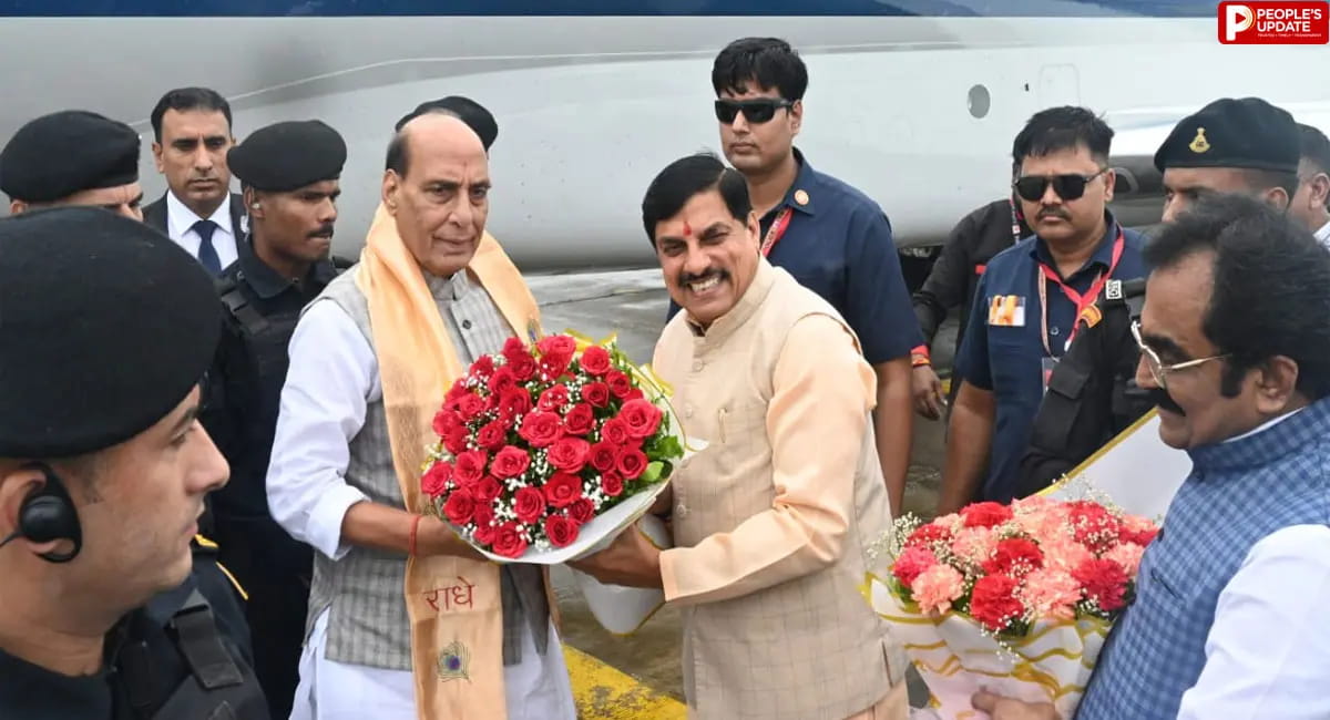 जबलपुर पहुंचे रक्षा मंत्री राजनाथ सिंह, CM मोहन यादव ने किया स्वागत