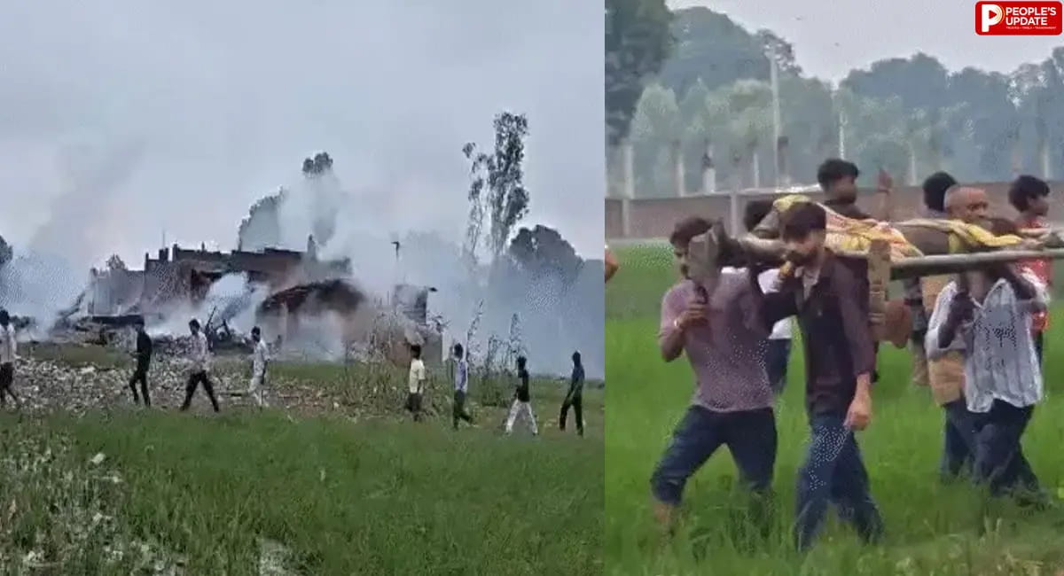 कौशांबी की पटाखा फैक्ट्री में भीषण धमाका, 2 बच्चों समेत 5 की मौत; कई मकान ढहे, 15 झुलसे