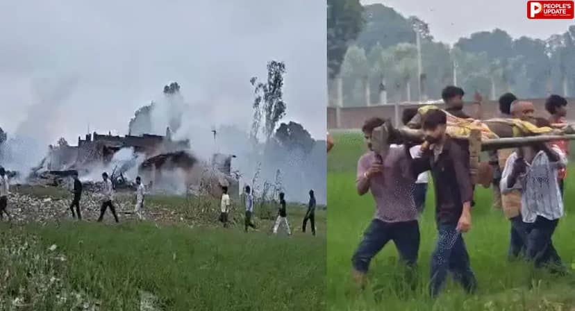 कौशांबी की पटाखा फैक्ट्री में भीषण धमाका, 2 बच्चों समेत 5 की मौत; कई मकान ढहे, 15 झुलसे