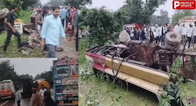 रीवा में भीषण सड़क हादसा: बस-ट्रक की टक्कर में 3 की मौत, 8 यात्री गंभीर
