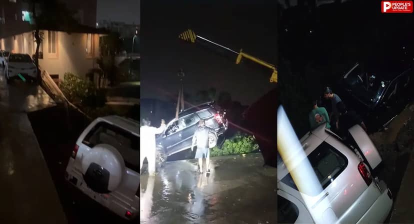 People's Exclusive: कोलार में ‘महाहादसे’ का खतरा! 8 मंजिला इमारत के पास पहुंचा पानी, गाड़ियां जमीन में समाईं