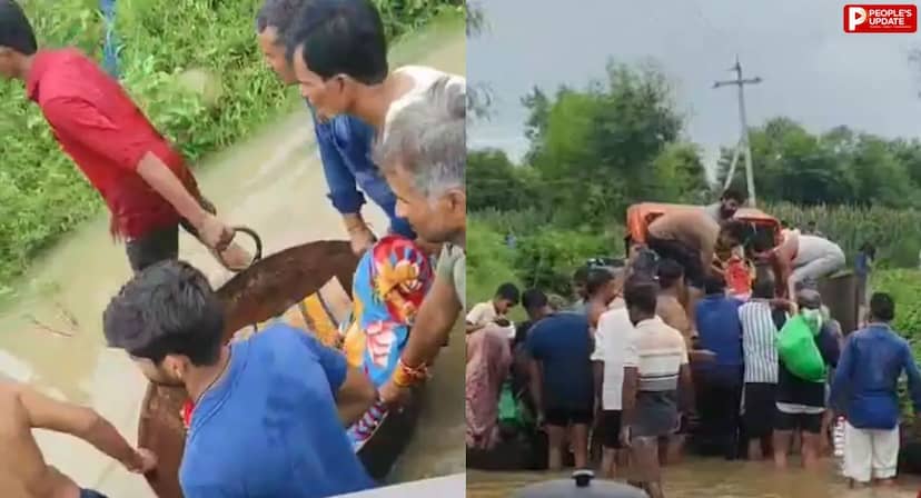 मुरैना में सिस्टम की शर्मनाक तस्वीर! कढ़ाई में शव रखकर पार कराया उफनता नाला