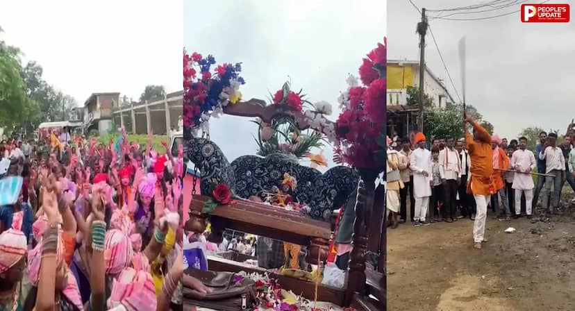 घंसौर के केदारपुर में निकली भव्य विमान शोभायात्रा, अखाड़ों के करतब और झांकियों ने जीता दिल
