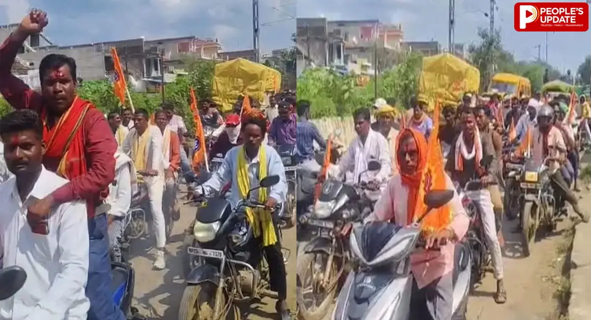 विश्वकर्मा जयंती पर घंसौर में निकली भव्य रैली, कारीगरों ने किया औजारों का पूजन