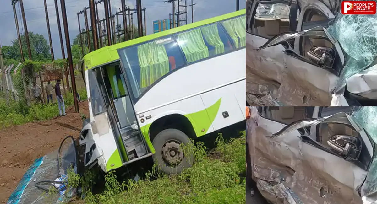 सागर में भीषण एक्सीडेंट: चार्टर्ड बस और कार की जोरदार टक्कर, 4 लोगों की मौत