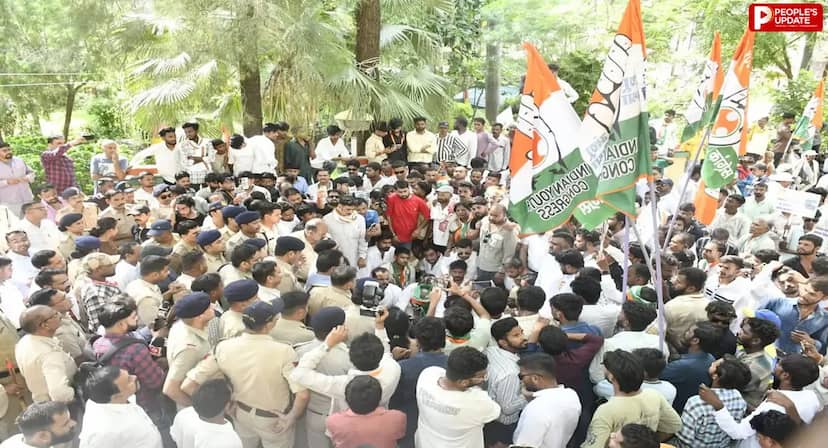 कटनी में गौशाला में मवेशियों की मौत पर बवाल: कांग्रेस ने निगम का घेराव किया, गेट फांदकर अंदर घुसे कार्यकर्ता