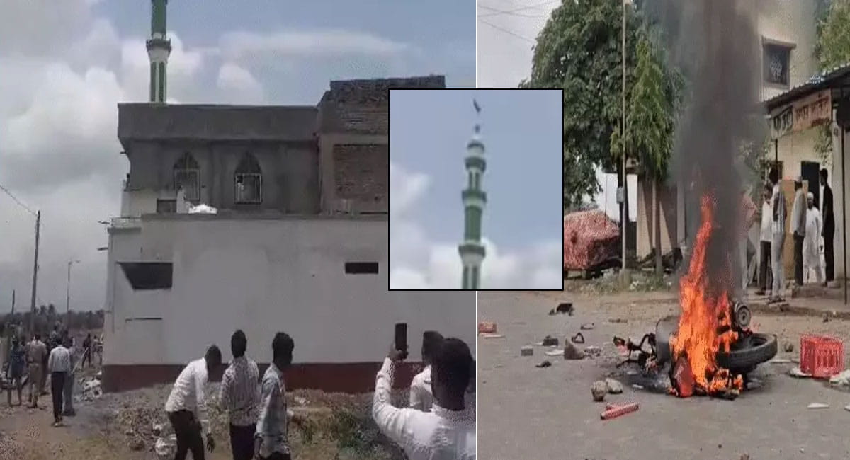 पुणे के दौंड में हिंसक झड़प : धार्मिक स्थल पर पथराव, गाड़ियों को किया आग के हवाले; शिवाजी महाराज की मूर्ति खंडित करने पर बवाल