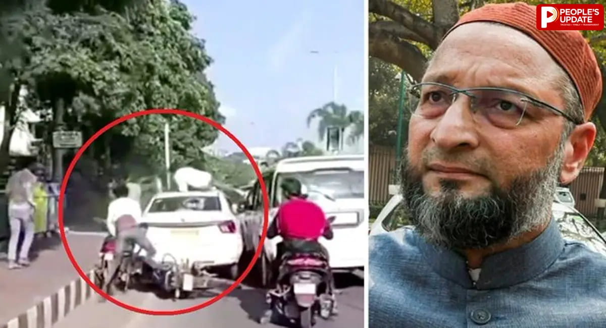 भोपाल में ओवैसी के काफिले का एक्सीडेंट, VIP रोड पर भिड़ीं कई गाड़ियां, बाइक सवार घायल