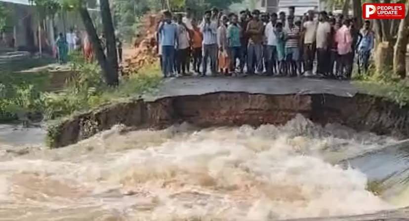 बेतिया में पुल टूटने से बिगड़े हालात, रास्ता बंद, तेज बहाव से बढ़ी परेशानी
