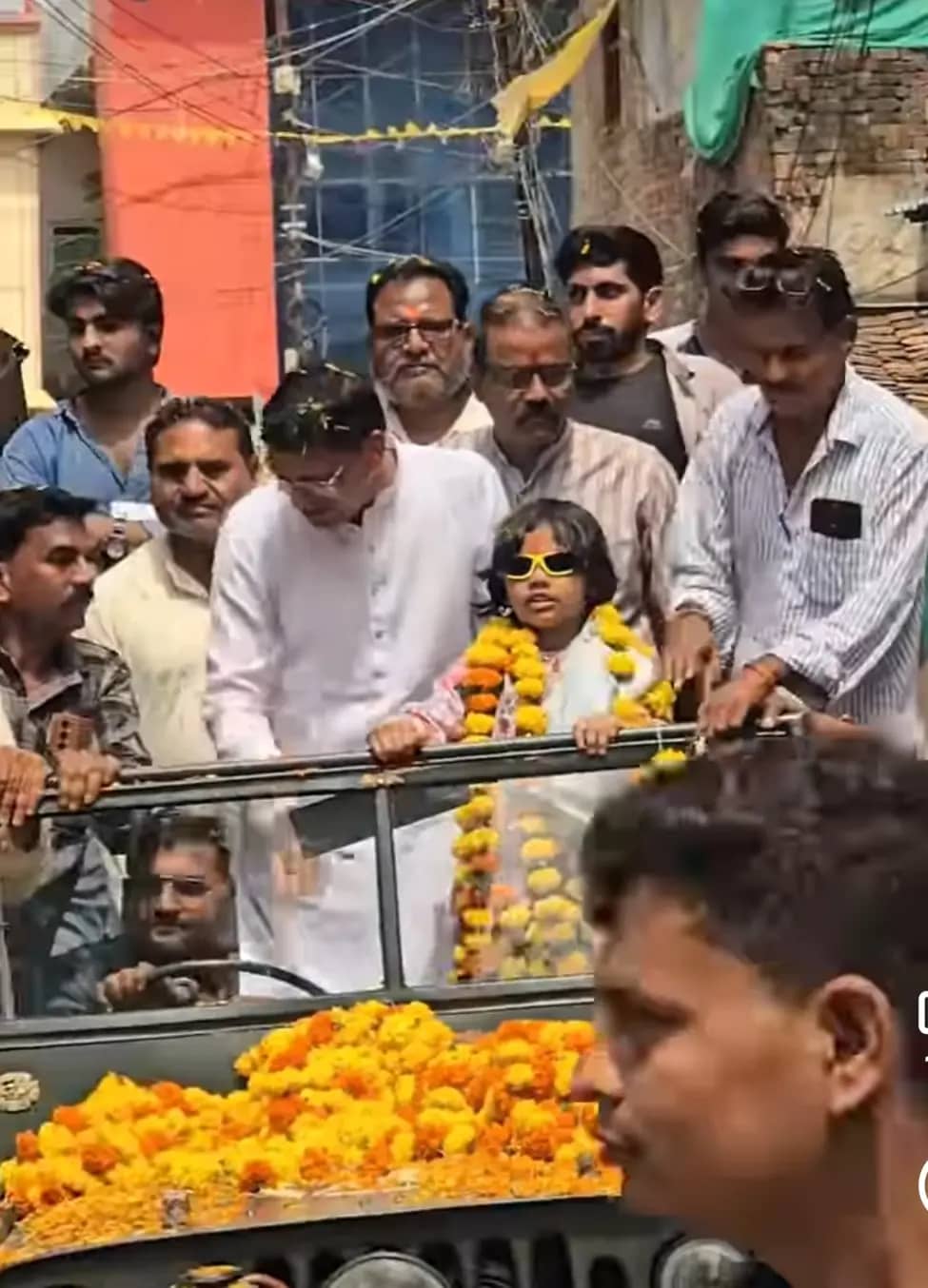 फिल्म 'हनुमान अंश' के बाल कलाकार सात्विक शर्मा का विदिशा जिले के भोरिया में भव्य स्वागत