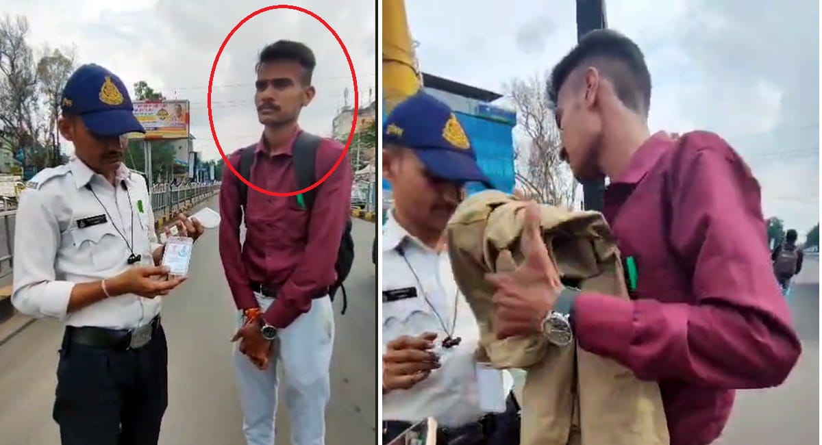 असली पुलिस ने पकड़ा नकली पुलिस को -आईकार्ड दिखाया बैग में मिली वर्दी तो हुआ शक
