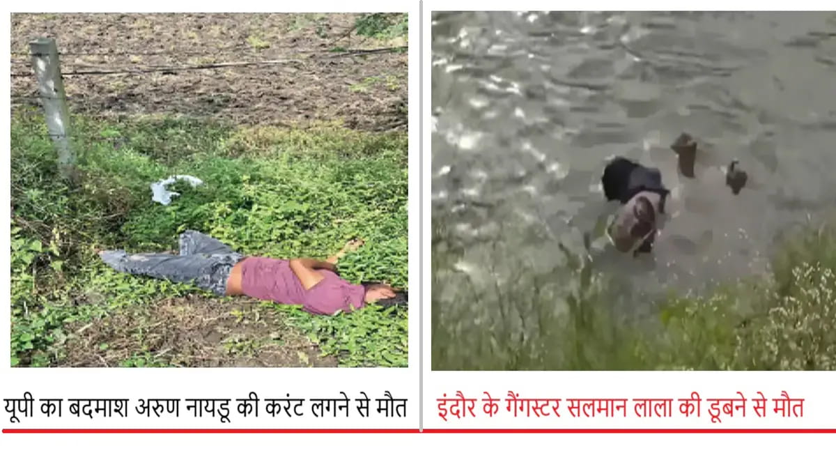 हादसा या अनहोनी - इंदौर के गैंगस्टर की डूबने से तो यूपी के चोर की करंट लगने से मौत