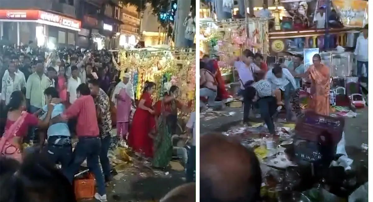 राजवाड़ा बना अखाड़ा - दो दुकानदारों में जमकर चले लात-घूंसे