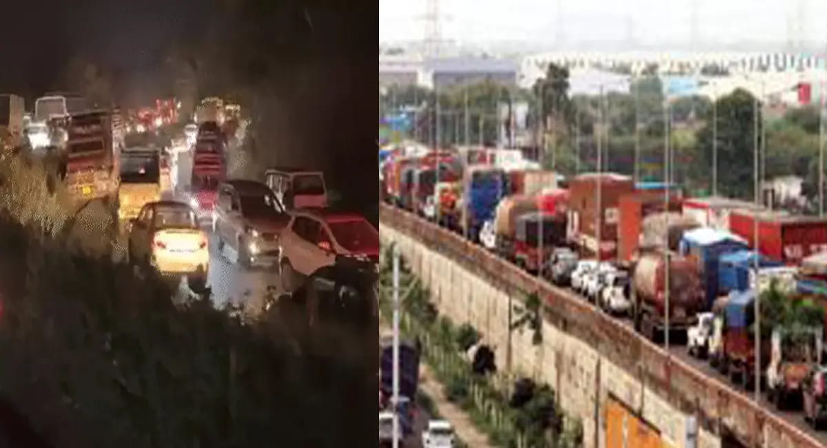 इंदौर में 4 किमी तक हजारों वाहन दोनों और से फंसे , करीब 2 घंटे बाद खुला जाम