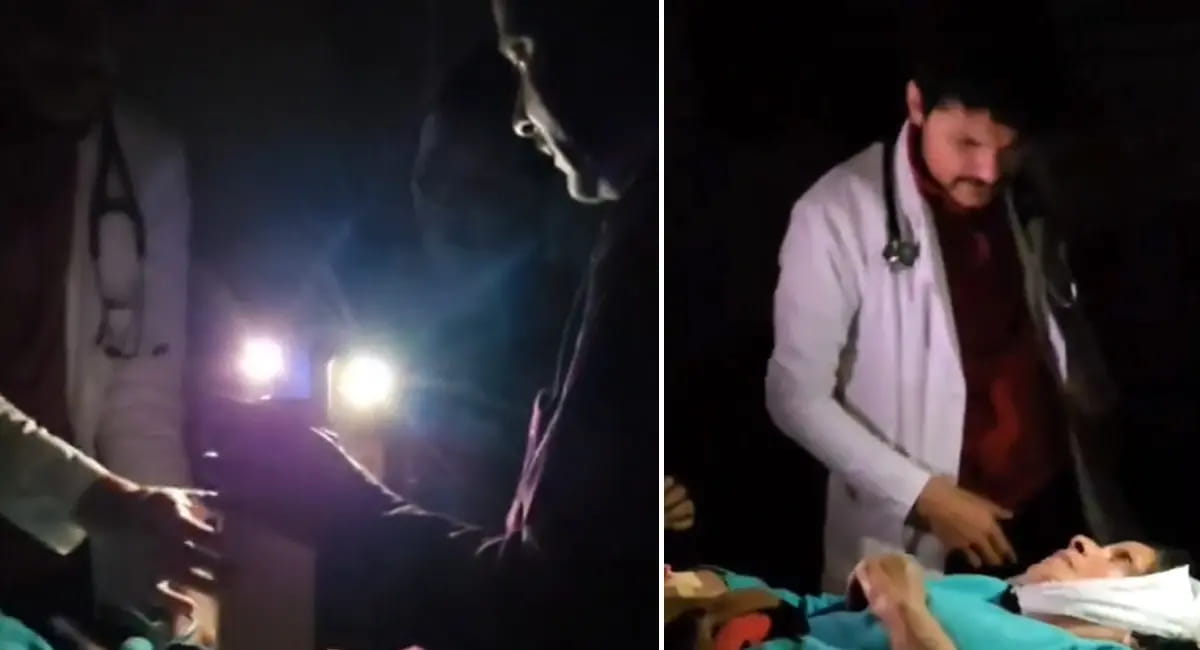 देख लो ये हाल!”- टॉर्च की रोशनी मे इलाज
