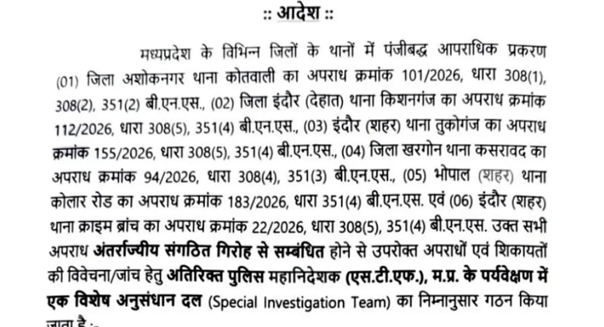एमपी में गैंगस्टर नेटवर्क पर बड़ा एक्शन: लॉरेंस बिश्नोई के नाम पर धमकियों की जांच को SIT गठित