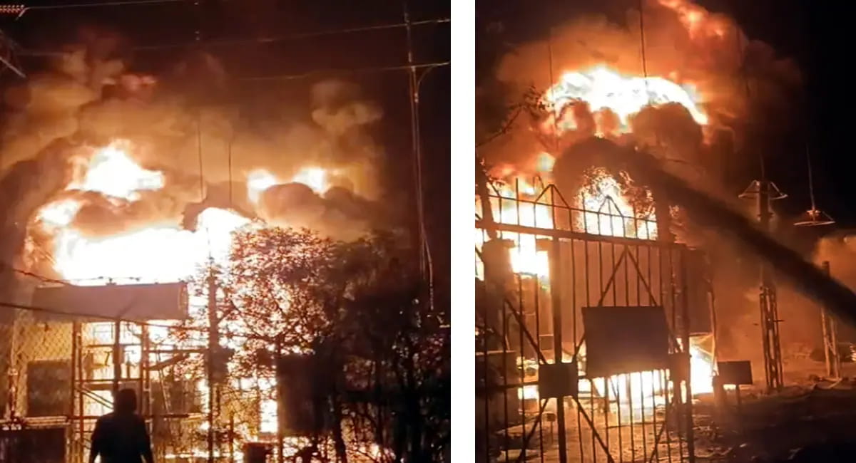 160 एमवी ट्रांसफार्मर जलकर खाक,तीन घंटे की मशक्कत के बाद बुझी आग,फिर भी बिजली आपूर्ति रही सुचारु