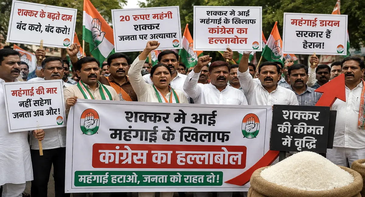 महंगाई के खिलाफ कांग्रेस का "कल" हल्लाबोल:इंदौर के 24 ब्लॉक में एक साथ प्रदर्शन